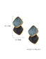 Fashion Gold Color Drop Oil Stitching Contrast Color Alloy Geometric Earrings