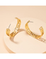 Fashion Gold Color Geometric Semicircle Double C Alloy Hollow Earrings