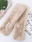 Fashion Creamy-white Letter Patch Solid Color Imitation Mink Fur Collar