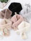 Fashion Creamy-white Letter Patch Solid Color Imitation Mink Fur Collar