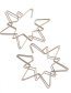 Fashion Gold Color Copper Metal Hollow Five-pointed Star Earrings
