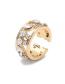 Fashion Transparent Color Diamond-studded Alloy Hollow Geometry Without Pierced Ear Clips