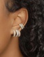Fashion Rose Red C-shaped Point Diamond Alloy Asymmetric Ear Clip Earrings