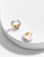 Fashion Black Metal Oil Drop C-shaped Ring Alloy Earrings