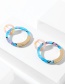 Fashion Blue+orange Large Circle Alloy Acetate Sheet Stitching Acrylic Double Earrings