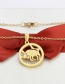Fashion Gold Color Titanium Steel Smooth Cow Round Hollow Necklace