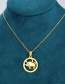 Fashion Gold Color Titanium Steel Smooth Cow Round Hollow Necklace