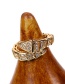 Fashion Gold Color Snake-shaped Diamond-set Copper And Gold-plated Open Ring
