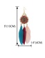 Fashion Blue Feather Alloy Hollow Round Earrings