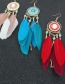 Fashion Black And White Drop Oil Round Contrast Color Feather Alloy Earrings