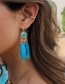 Fashion Black And White Drop Oil Round Contrast Color Feather Alloy Earrings