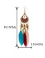 Fashion Color Mixing Drop Oil Geometric Feather Tassel Alloy Earrings