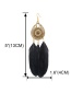 Fashion Color Mixing Alloy Beaded Feather Long Earrings