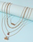 Fashion Gold Color Alloy Multilayer Cherry Diamond Necklace