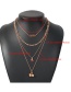 Fashion Gold Color Alloy Multilayer Cherry Diamond Necklace
