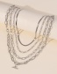 Fashion White K Alloy Snake Bone Chain Multilayer Necklace