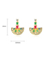 Fashion 18k Copper Inlaid Zircon Fruit Semicircular Earrings