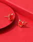 Fashion 02 Bull Head Zodiac Calf Love Heart Dripping Copper Gold-plated Earrings