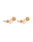 Fashion Kc Gold Diamond And Pearl Flower Stud Earrings