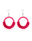 Fashion Fluorescent Violet Circle Plush Resin Earrings