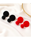 Fashion Red Velvet Round Bumpy Plush Ball Earrings