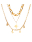 Fashion Kc Gold Star Thick Chain Alloy Letter Multilayer Necklace