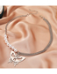 Fashion Silver Color Heart Pendant Metal Butterfly Hollow Necklace