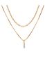 Fashion Kc Gold Double-layer Necklace With A Rectangular Pendant