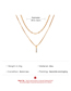 Fashion Kc Gold Double-layer Necklace With A Rectangular Pendant