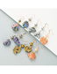 Fashion Color Natural Stone Crystal Bud Crystal Cluster Irregular Earrings