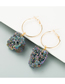 Fashion Brown Natural Stone Crystal Bud Crystal Cluster Handmade Round Earrings