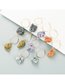 Fashion Purple Natural Stone Crystal Bud Crystal Cluster Handmade Round Earrings