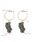 Fashion Purple Natural Stone Crystal Bud Crystal Cluster Handmade Round Earrings