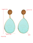 Fashion White Drop-shaped Natural Stone Agate Round Crystal Bud Long Earrings