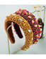 Fashion Gold Color Gypsophila Hand-sewn Pearl And Diamond Flannel Headband