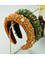 Fashion Gold Color Gypsophila Hand-sewn Pearl And Diamond Flannel Headband