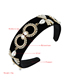 Fashion Black Broad-rimmed Gold Velvet Butterfly Combined With Gold-studded Pearl Headband