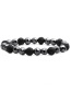 Fashion Black Flash Section Gallstones 8mm Faceted Black Gallstone Tiger Eye Frosted Volcanic Glitter Stone Bracelet