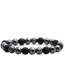 Fashion Black Flash Section Gallstones 8mm Faceted Black Gallstone Tiger Eye Frosted Volcanic Glitter Stone Bracelet