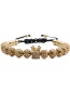 Fashion Rose Gold Crown Micro-inlaid Zircon Diamond Ball Crown Braided Adjustable Bracelet