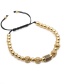 Fashion Gold Color Micro-inlaid Zircon Diamond Ball Hexagonal Column Braided Adjustable Bracelet