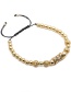 Fashion Gold Color Micro-inlaid Zircon Diamond Ball Braided Adjustable Bracelet