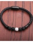 Fashion Volcanic Rock Stainless Steel Magnetic Buckle Leather Volcanic Stone White Turquoise Tiger Eye Beaded Bracelet