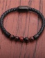Fashion Volcanic Rock Stainless Steel Magnetic Buckle Leather Volcanic Stone White Turquoise Tiger Eye Beaded Bracelet