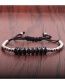 Fashion Grab The Black Copper Beads Micro-inlaid Zircon Wheel Braided Adjustable Bracelet