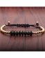 Fashion Grab The Black Copper Beads Micro-inlaid Zircon Wheel Braided Adjustable Bracelet