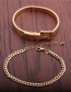 Fashion Roman Alphabet Bracelet + Hip-hop Single Chain Bracelet Set Roman Alphabet Belt Buckle Stainless Steel Bracelet Set