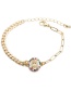 Fashion Maria Gold-plated Bronze Maria Geometric Diamond Bracelet