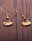 Fashion Gold Color Heart Titanium Steel Peach Heart Copper Gold-plated Earrings