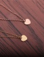 Fashion Gold Color Heart Titanium Steel Stainless Steel Peach Heart Pendant Necklace